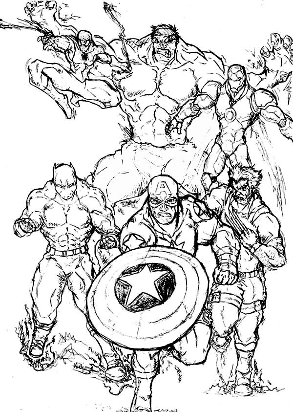 Coloring page: Captain America (Superheroes) #76796 - Free Printable Coloring Pages