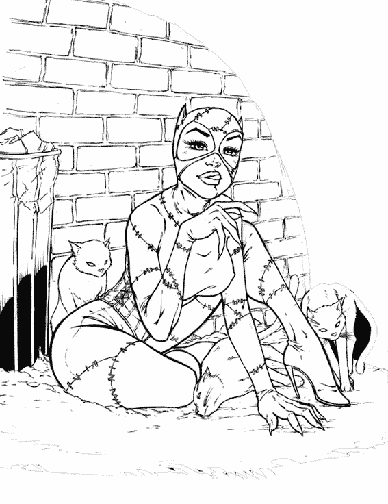 Coloring page: Catwoman (Superheroes) #78054 - Free Printable Coloring Pages