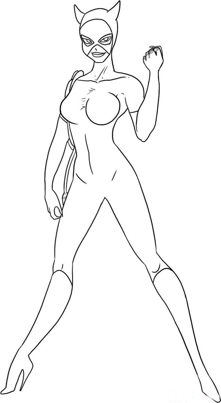 Drawings Catwoman (Superheroes) – Printable coloring pages