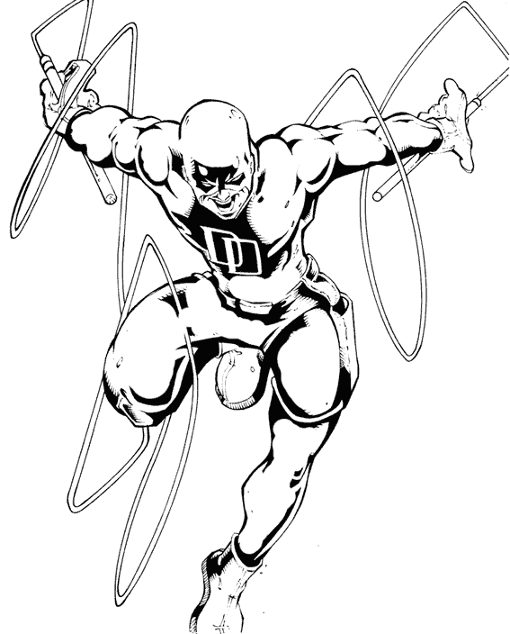 Drawings Daredevil (Superheroes) – Printable coloring pages