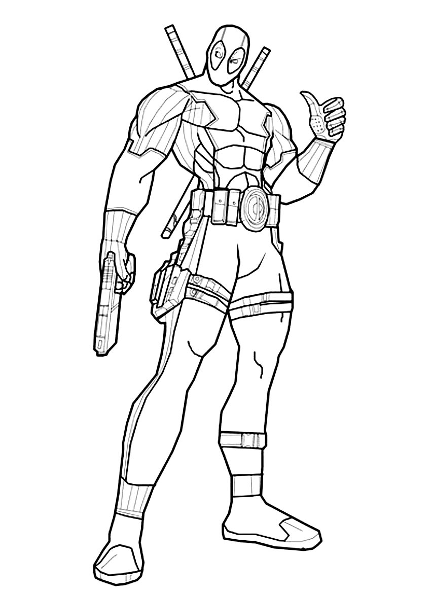 Coloring page: Deadpool (Superheroes) #82825 - Free Printable Coloring Pages