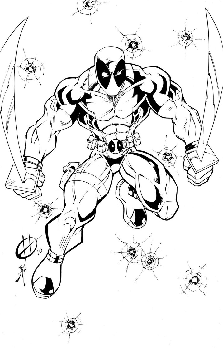 Coloring page: Deadpool (Superheroes) #82827 - Free Printable Coloring Pages