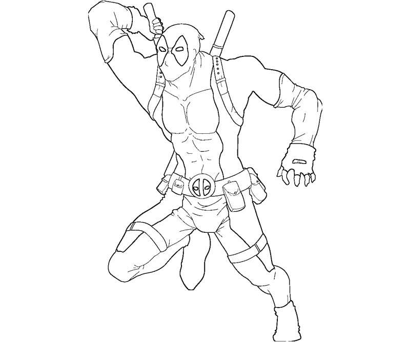 Coloring page: Deadpool (Superheroes) #82829 - Free Printable Coloring Pages