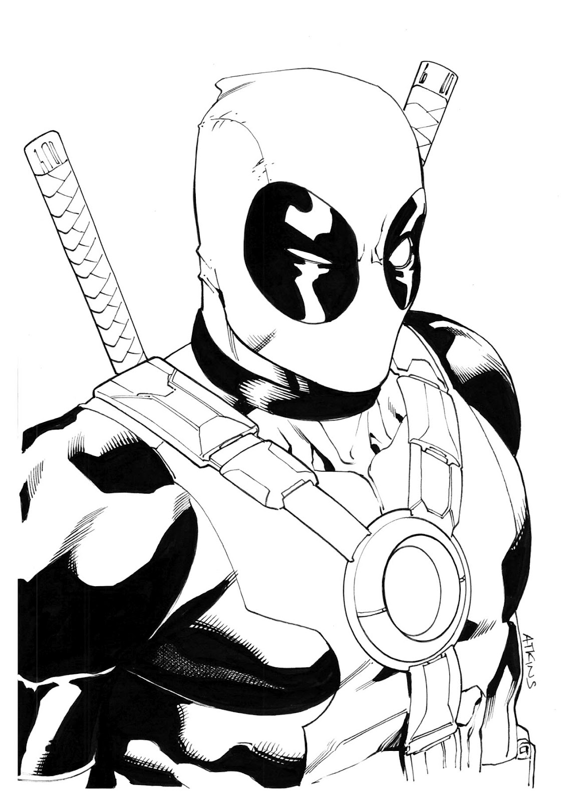 Coloring page: Deadpool (Superheroes) #82833 - Free Printable Coloring Pages