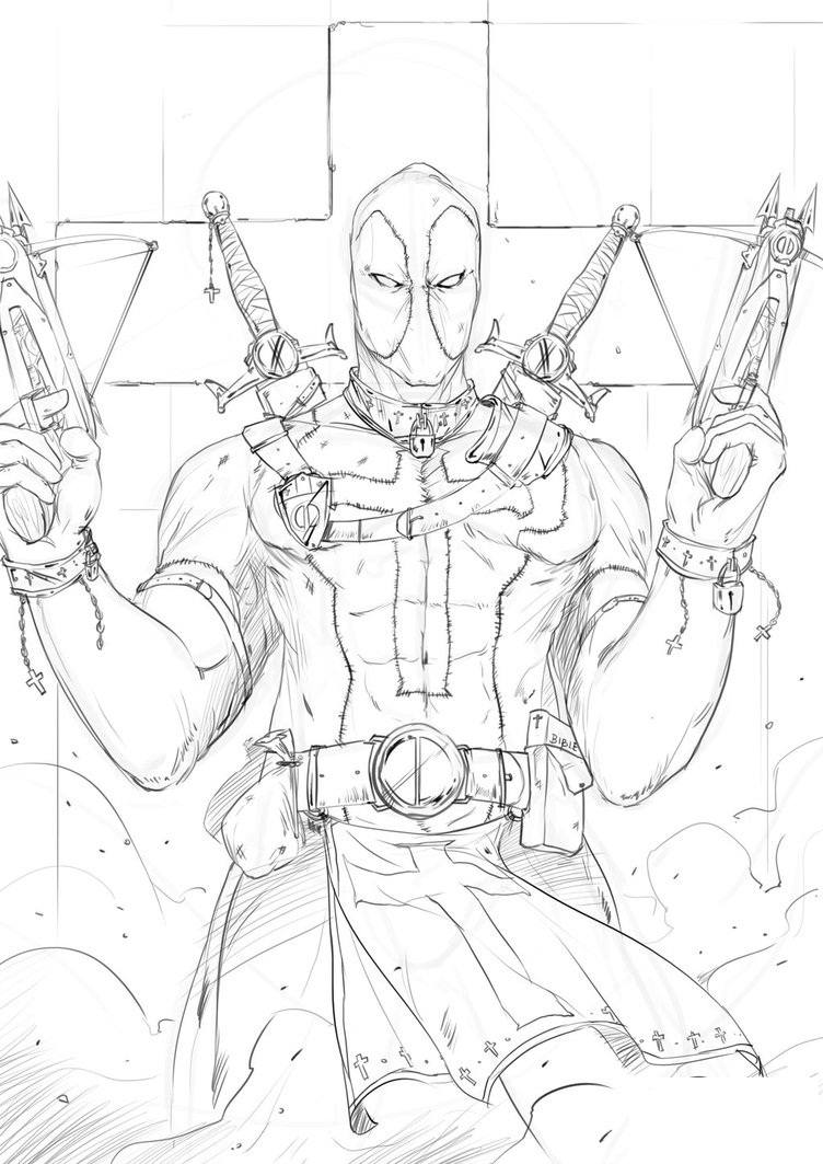 Coloring page: Deadpool (Superheroes) #82845 - Free Printable Coloring Pages