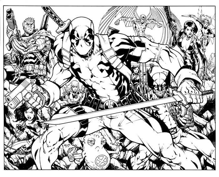 Coloring page: Deadpool (Superheroes) #82848 - Free Printable Coloring Pages