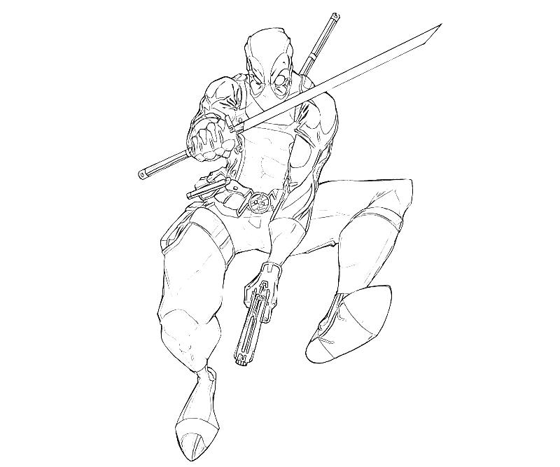 Coloring page: Deadpool (Superheroes) #82883 - Free Printable Coloring Pages