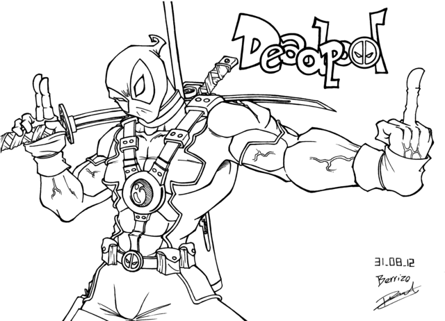 Coloring page: Deadpool (Superheroes) #82896 - Free Printable Coloring Pages