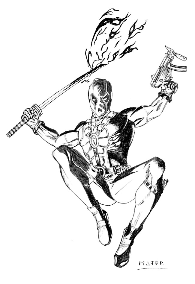 Coloring page: Deadpool (Superheroes) #82902 - Free Printable Coloring Pages