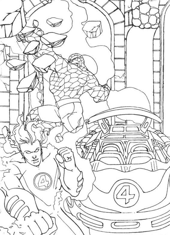 Coloring page: Fantastic Four (Superheroes) #76354 - Free Printable Coloring Pages