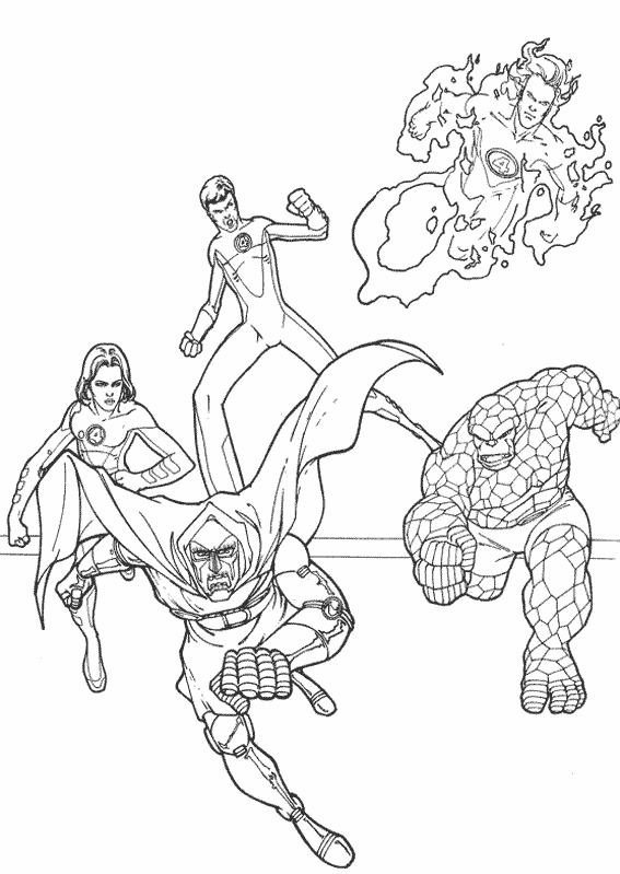 Coloring page: Fantastic Four (Superheroes) #76358 - Free Printable Coloring Pages