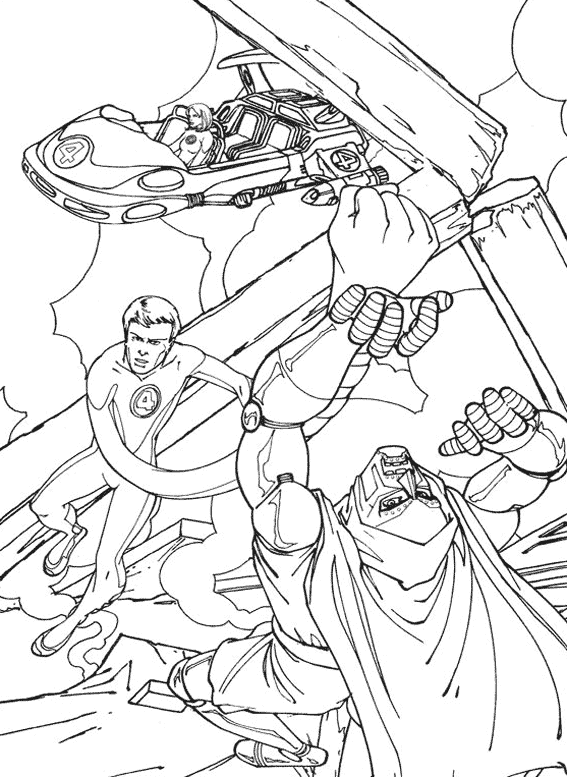 Coloring page: Fantastic Four (Superheroes) #76368 - Free Printable Coloring Pages