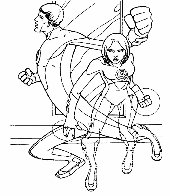 Coloring page: Fantastic Four (Superheroes) #76373 - Free Printable Coloring Pages