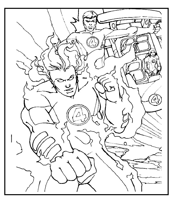 Coloring page: Fantastic Four (Superheroes) #76390 - Free Printable Coloring Pages