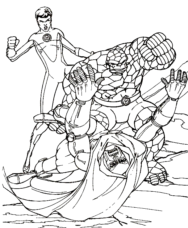 Coloring page: Fantastic Four (Superheroes) #76396 - Free Printable Coloring Pages