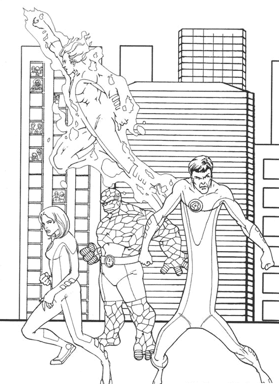 Coloring page: Fantastic Four (Superheroes) #76469 - Free Printable Coloring Pages