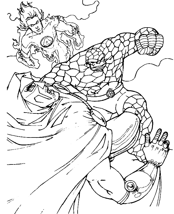 Coloring page: Fantastic Four (Superheroes) #76481 - Free Printable Coloring Pages