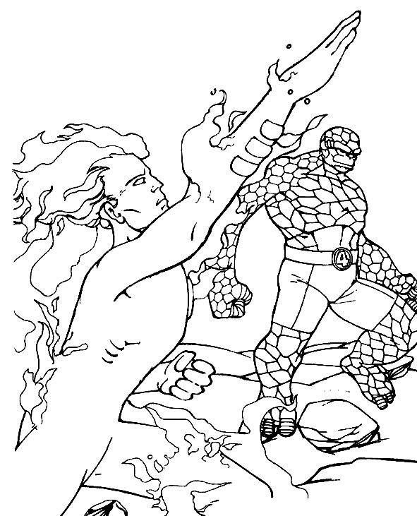 Coloring page: Fantastic Four (Superheroes) #76496 - Free Printable Coloring Pages