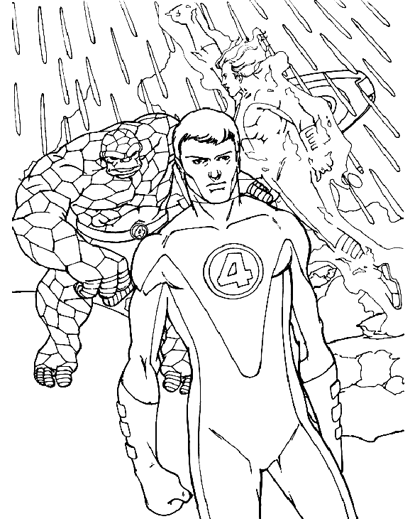 Coloring page: Fantastic Four (Superheroes) #76499 - Free Printable Coloring Pages