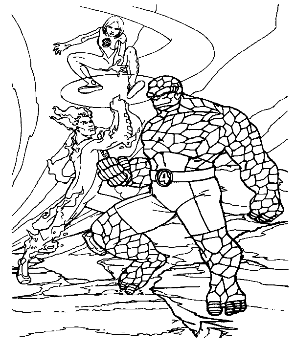 Coloring page: Fantastic Four (Superheroes) #76507 - Free Printable Coloring Pages