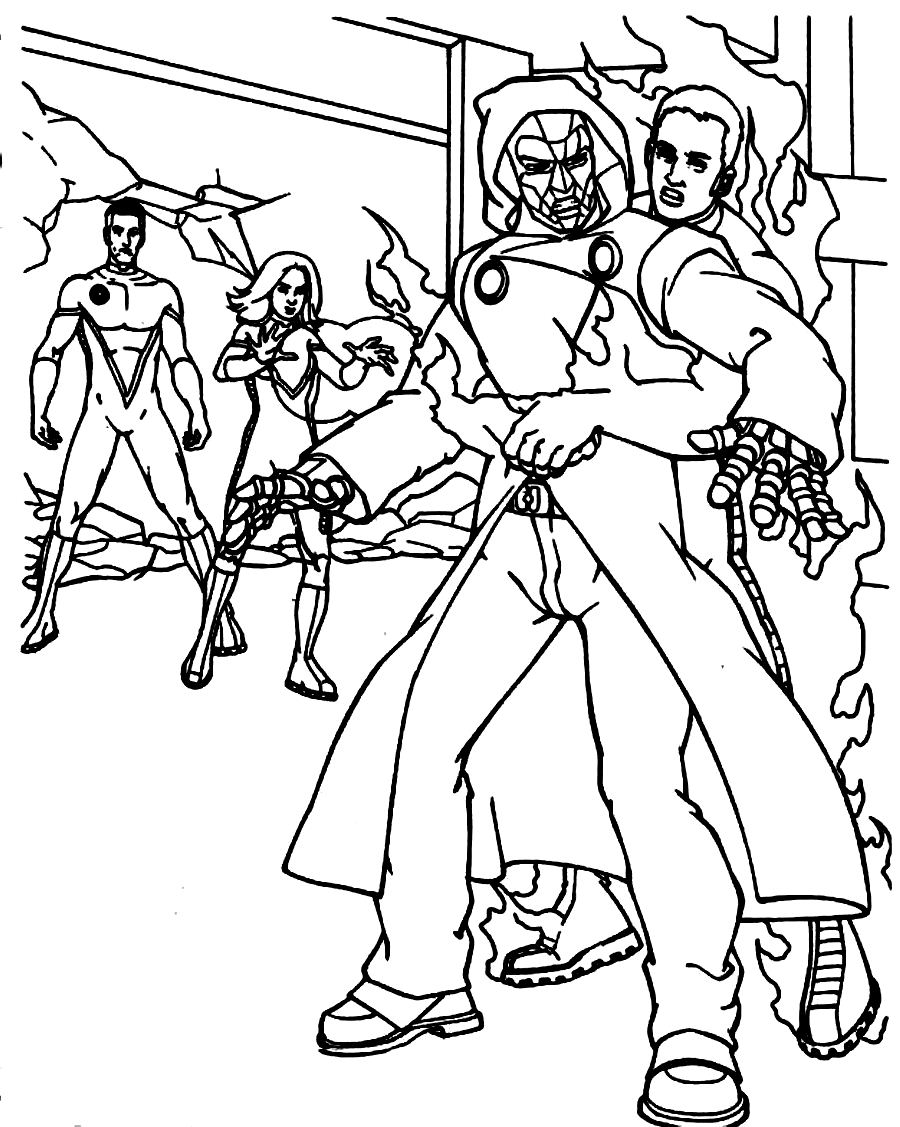 Coloring page: Fantastic Four (Superheroes) #76508 - Free Printable Coloring Pages