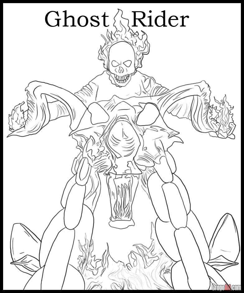 Drawing Ghost Rider #82030 (Superheroes) – Printable coloring pages