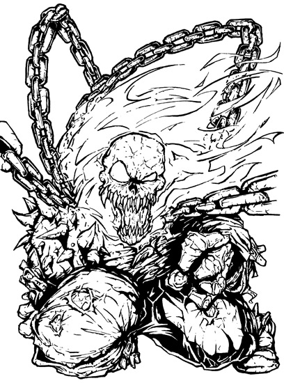 Coloring page: Ghost Rider (Superheroes) #82058 - Free Printable Coloring Pages