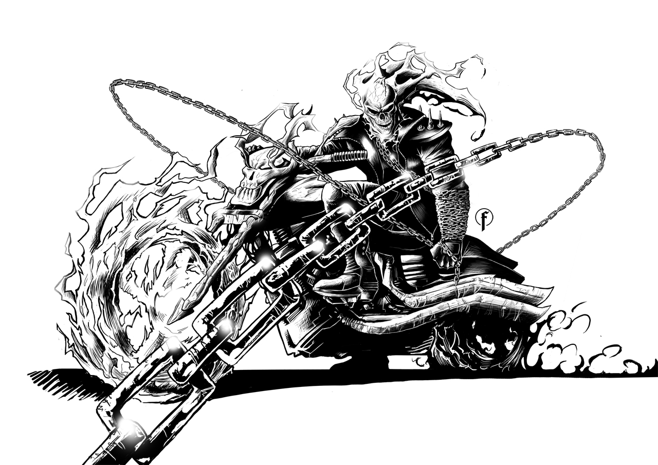 Drawings Ghost Rider (Superheroes) – Printable coloring pages