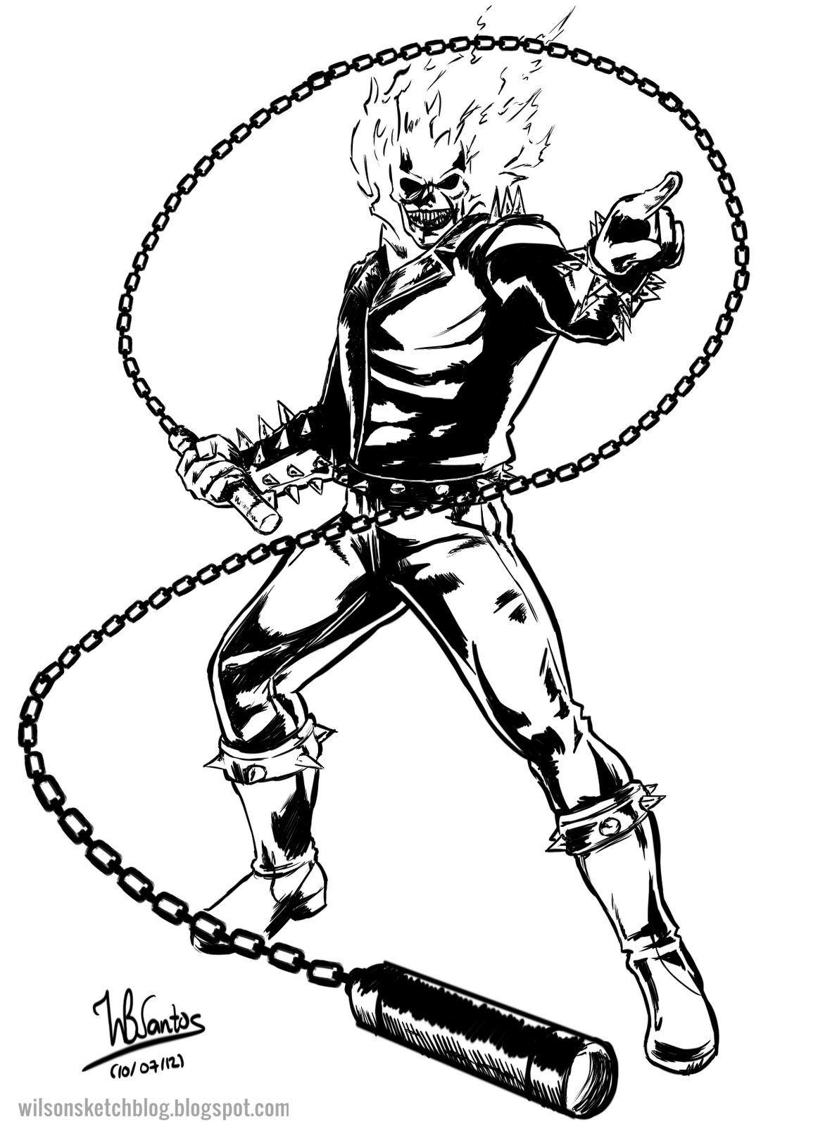 Coloring page: Ghost Rider (Superheroes) #82089 - Free Printable Coloring Pages