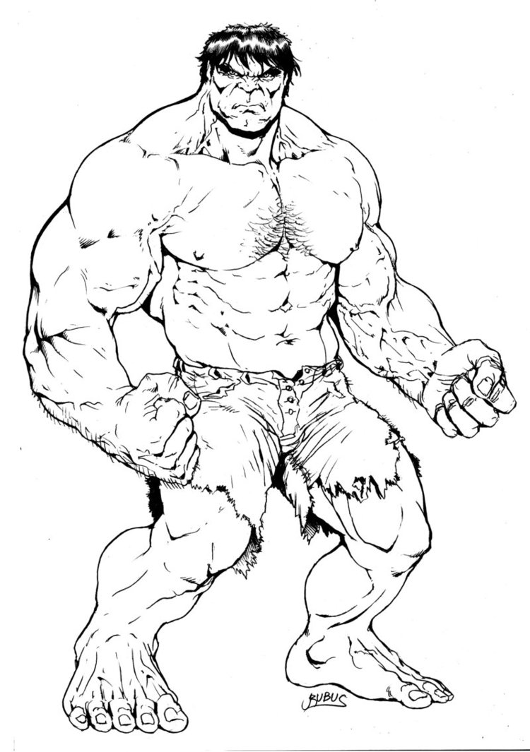 Drawings Hulk Superheroes – Printable coloring pages