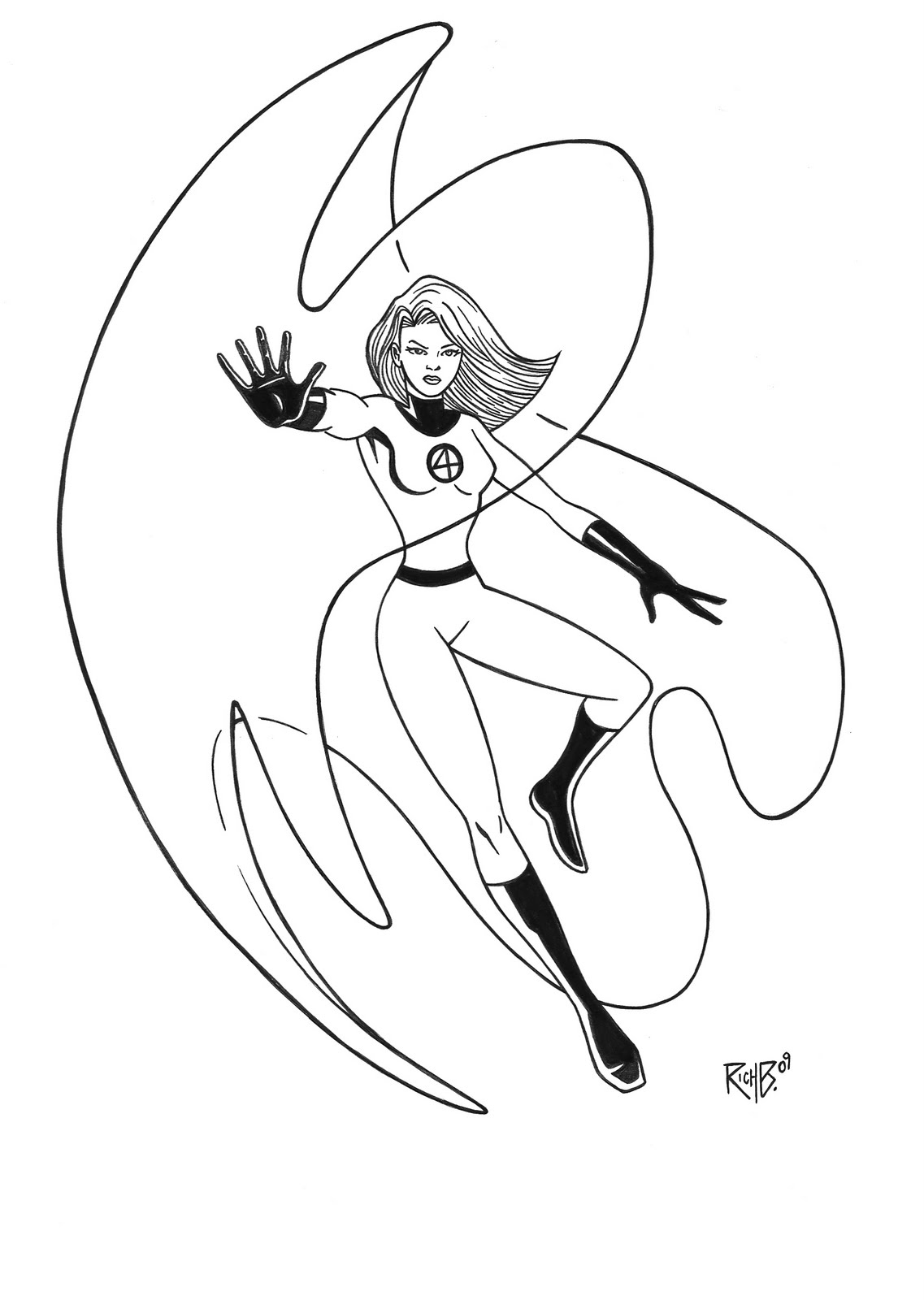 Coloring page: Invisible Woman (Superheroes) #83225 - Free Printable Coloring Pages