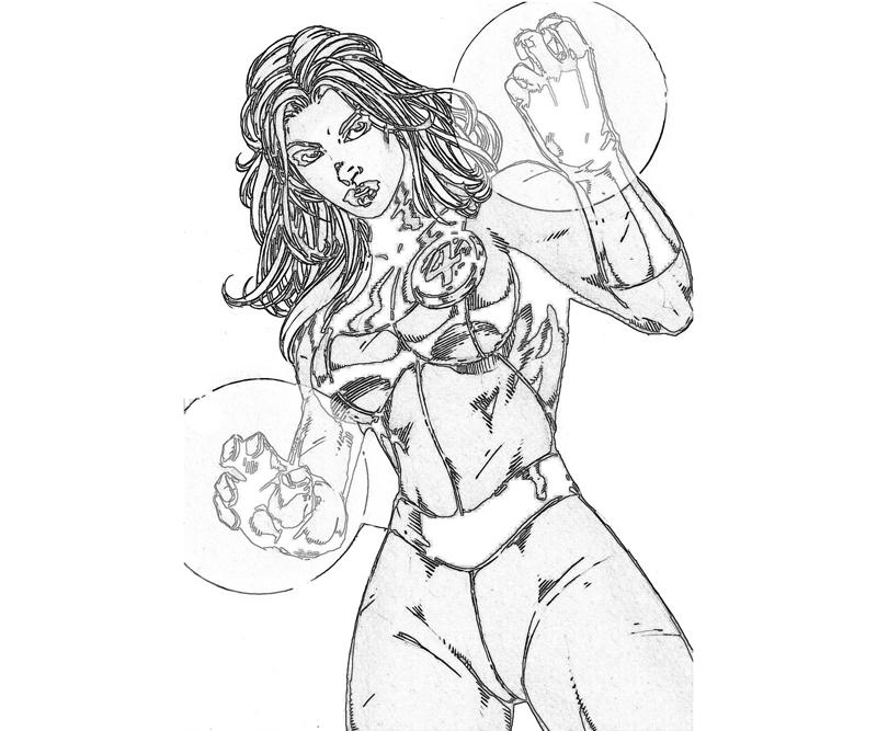 Coloring page: Invisible Woman (Superheroes) #83230 - Free Printable Coloring Pages