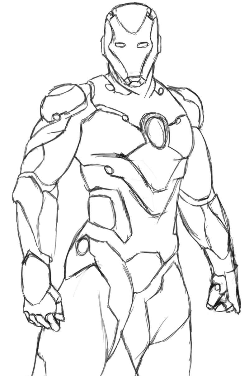 Drawing Iron Man #80548 (Superheroes) – Printable coloring pages