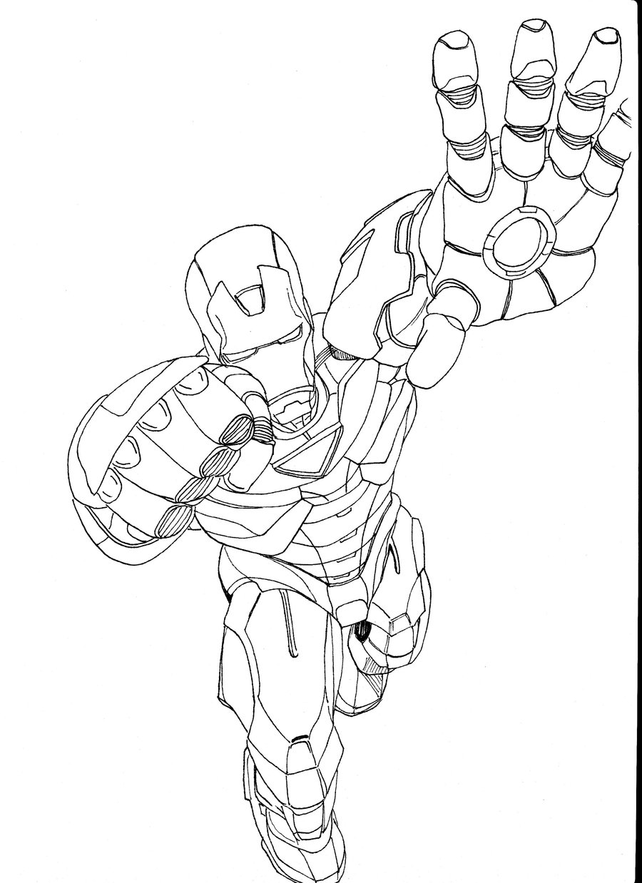 Drawing Iron Man 20 Superheroes – Printable coloring pages