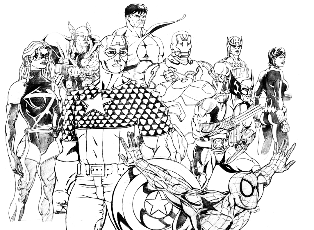 cool marvel superhero drawings