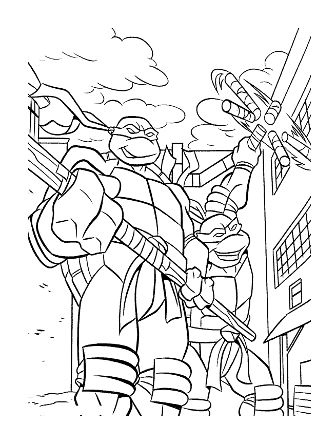 Coloring page: Ninja Turtles (Superheroes) #75558 - Free Printable Coloring Pages