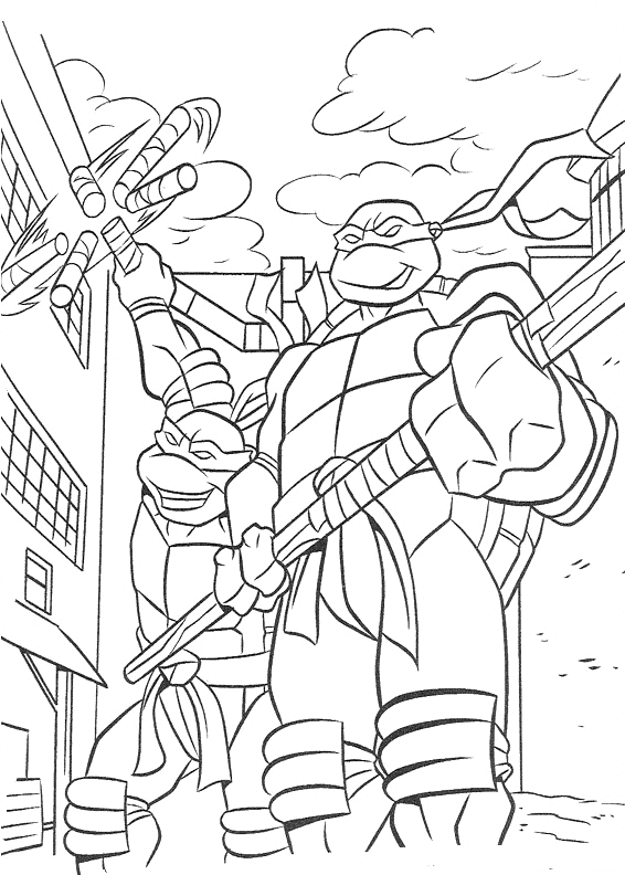 Coloring page: Ninja Turtles (Superheroes) #75609 - Free Printable Coloring Pages