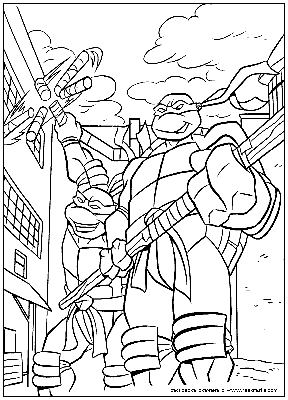 Coloring page: Ninja Turtles (Superheroes) #75663 - Free Printable Coloring Pages