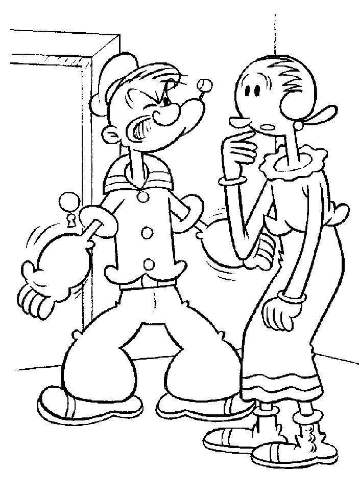 Coloring page: Popeye (Superheroes) #84714 - Free Printable Coloring Pages