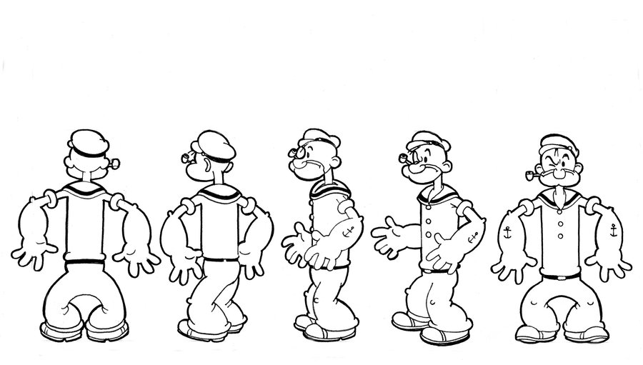 Coloring page: Popeye (Superheroes) #84735 - Free Printable Coloring Pages