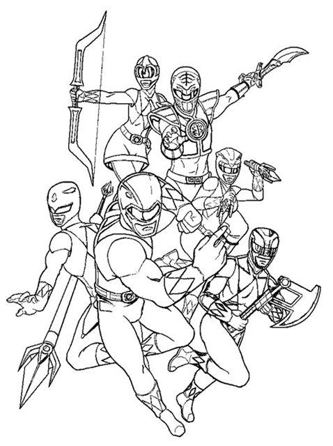 power rangers superheroes – printable coloring pages