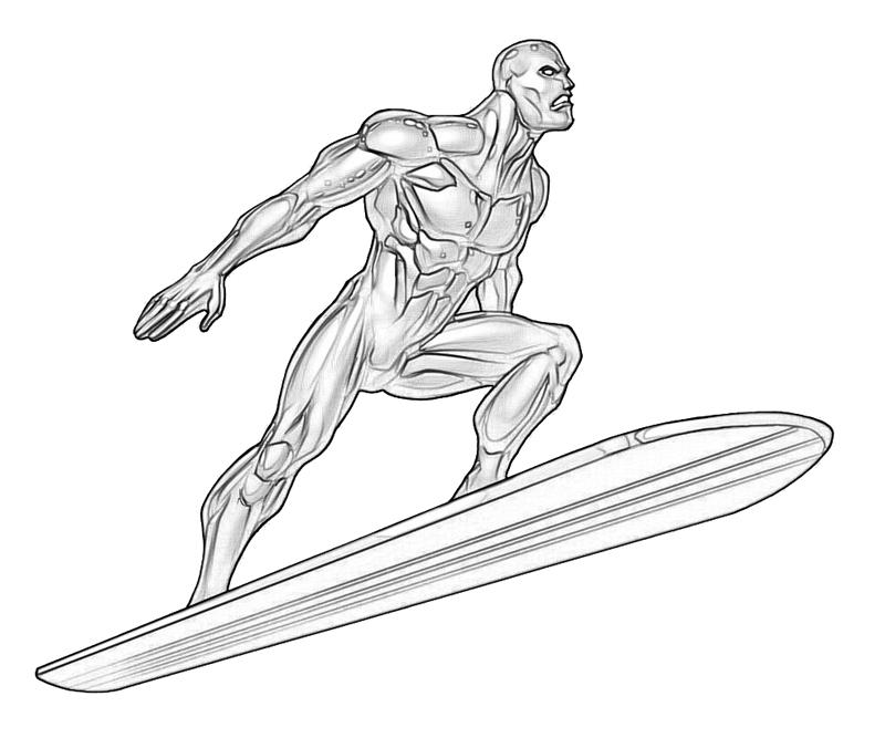 Drawings Silver Surfer Superheroes Printable Coloring Pages