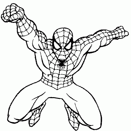 Drawings Spiderman Superheroes Printable Coloring Pages
