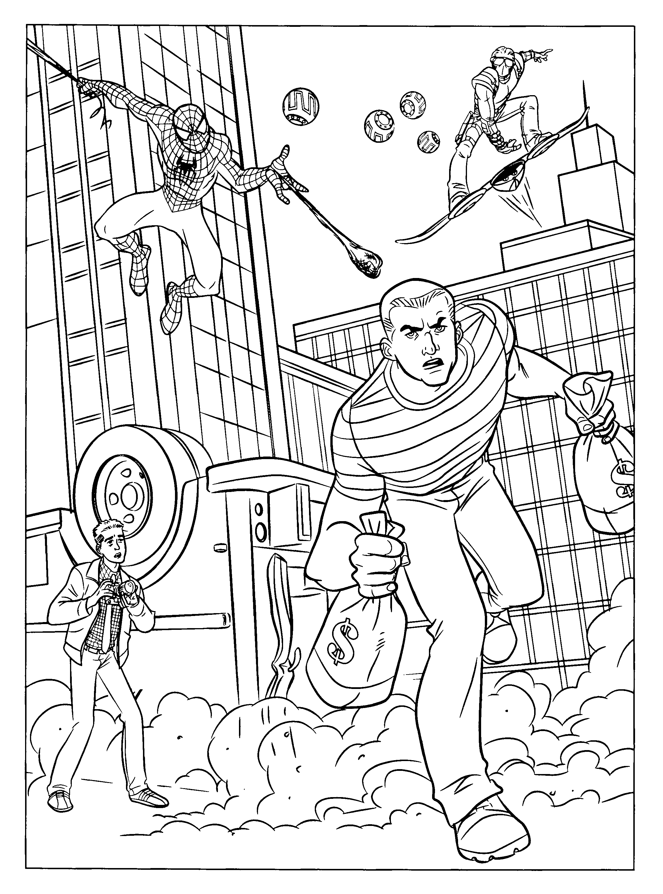 Coloring page: Spiderman (Superheroes) #78666 - Free Printable Coloring Pages