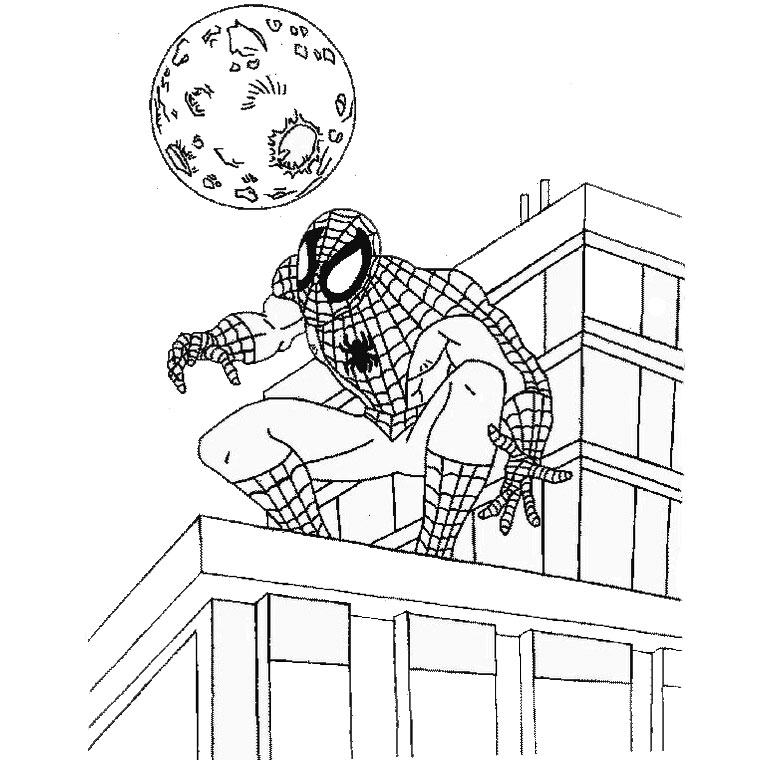 Spiderman 7 Superheroes Printable Coloring Pages