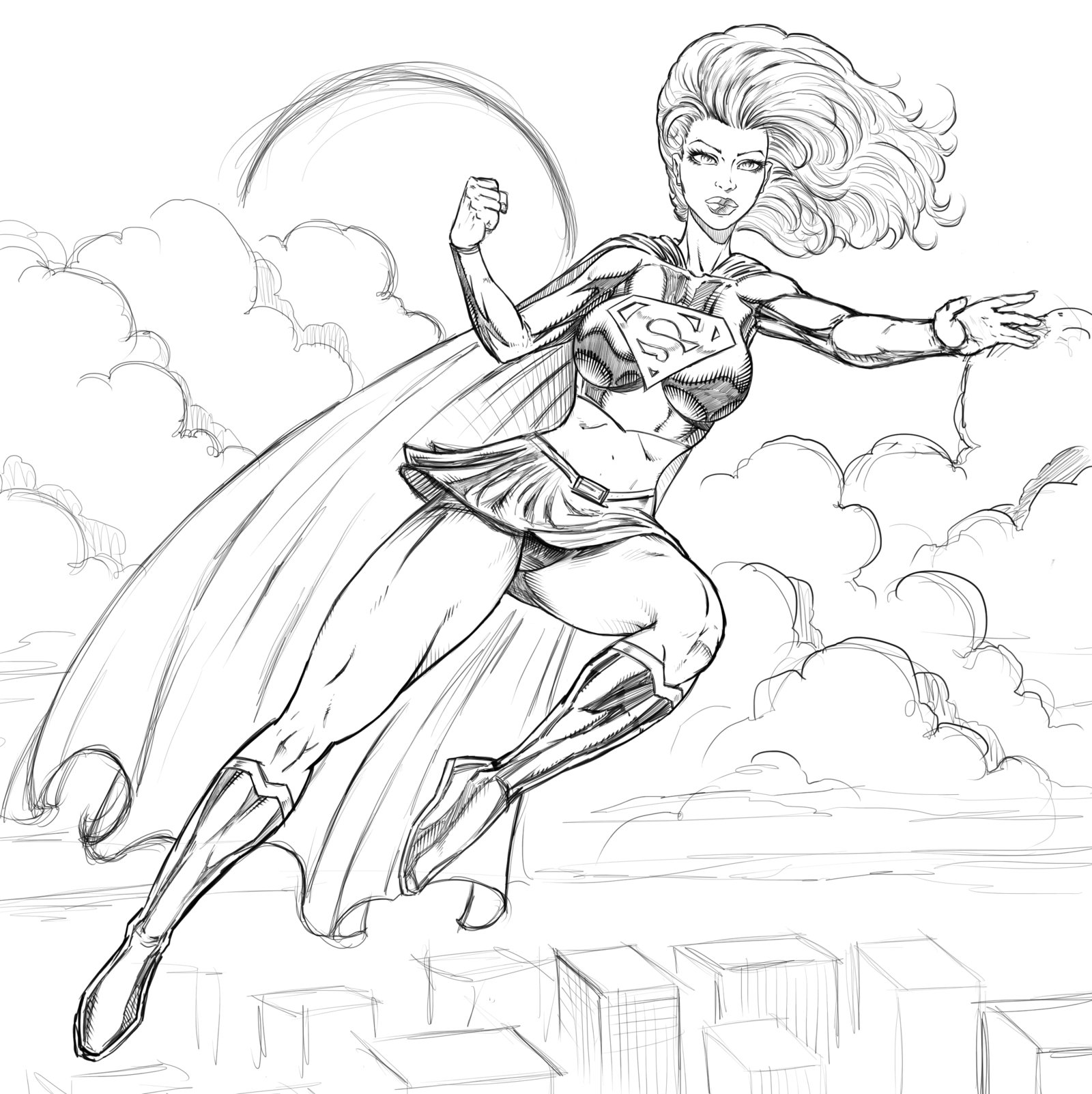 Coloring page: Supergirl (Superheroes) #83938 - Free Printable Coloring Pages
