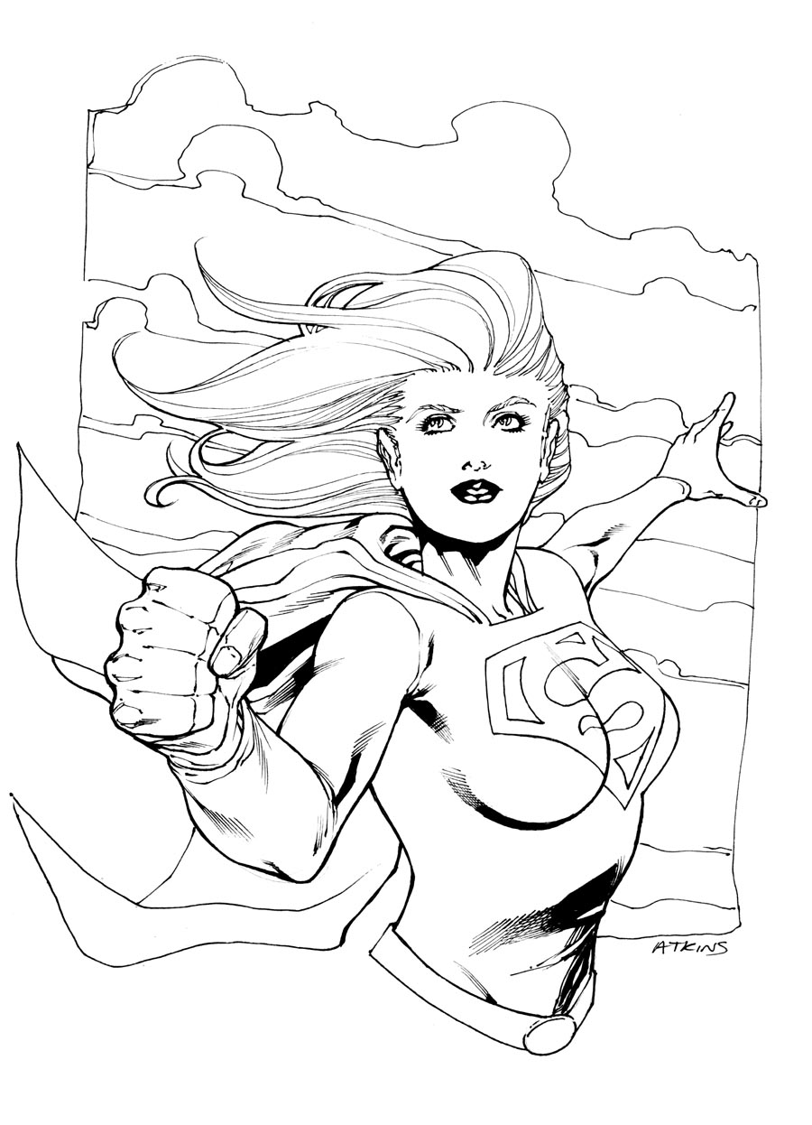 Coloring page: Supergirl (Superheroes) #83946 - Free Printable Coloring Pages