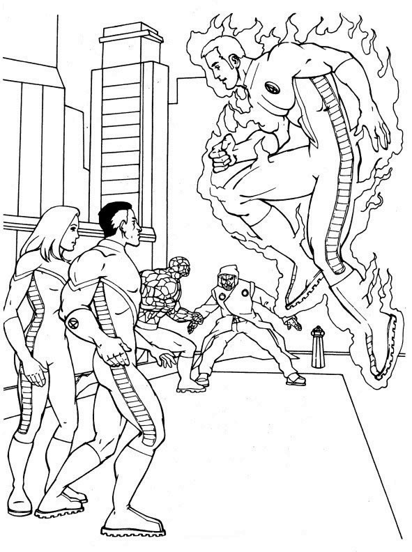 Coloring page: The Human Torch (Superheroes) #81666 - Free Printable Coloring Pages