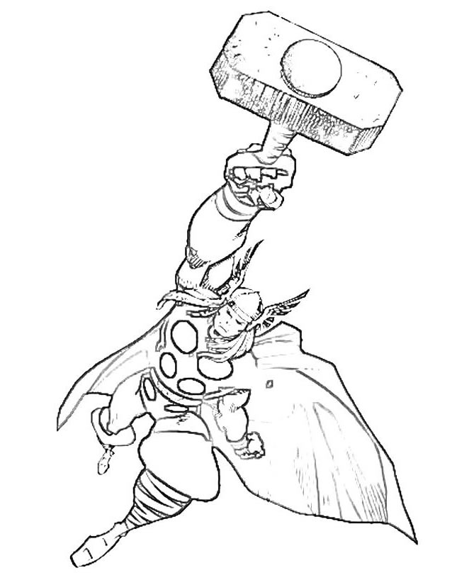 Coloring page: Thor (Superheroes) #75754 - Free Printable Coloring Pages