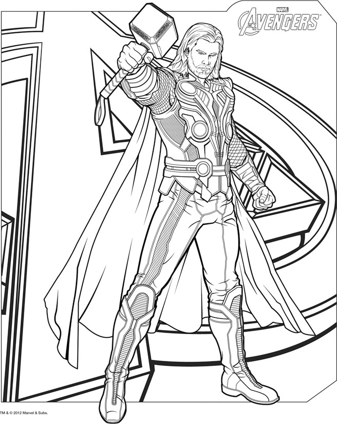 Coloring page: Thor (Superheroes) #75760 - Free Printable Coloring Pages